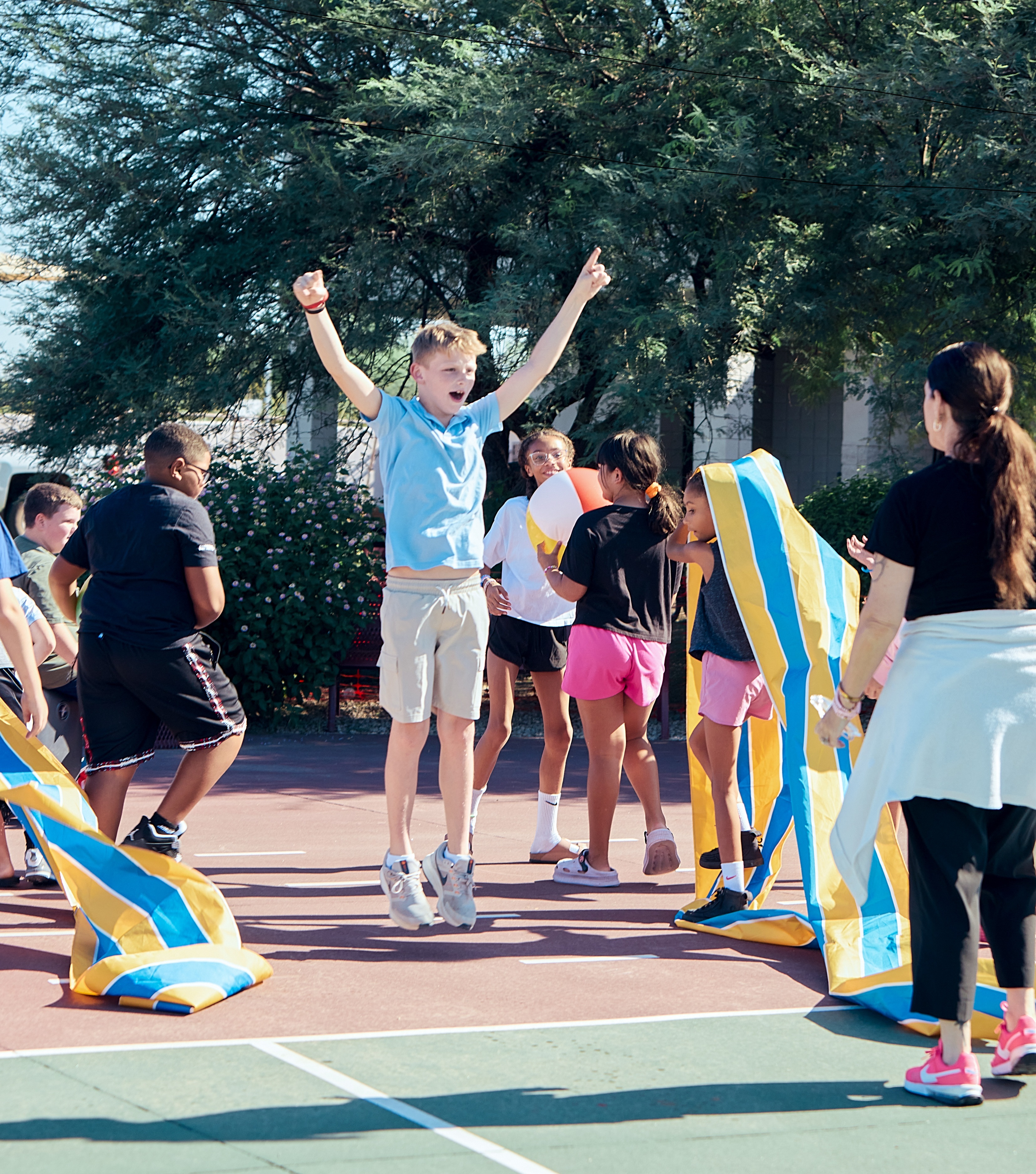 Kid celebrating a win
